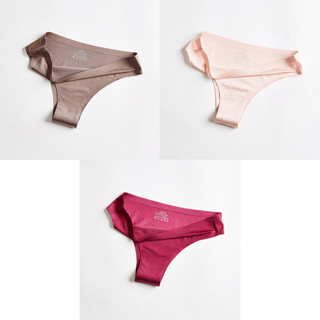 Pack of 3)Women's Girls Multicolor Seamless Hipster Ice Silk Panty ladies  underwear sasti panty under