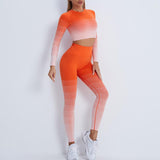 Ruche Tri-Color Women Seamless Yoga Set - 2PCS